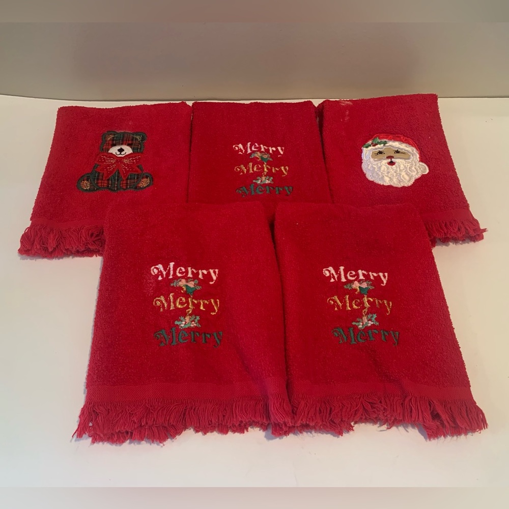 VTG Cannon Christmas Holiday Guest Hand Towel Made‎ In USA